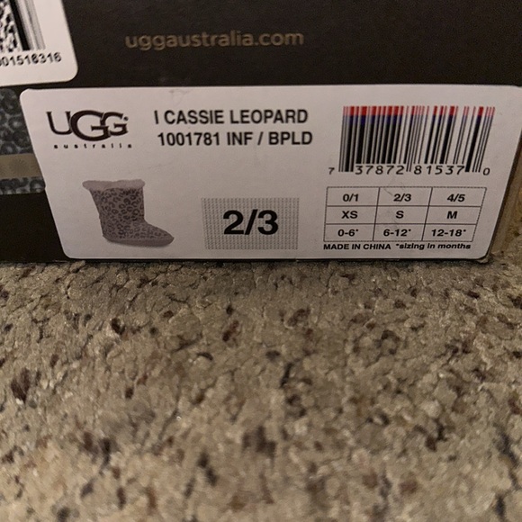 Ugg Cassie Leopard booties. Size 2/3. Gently used. Non smoking home. - Picture 2 of 6